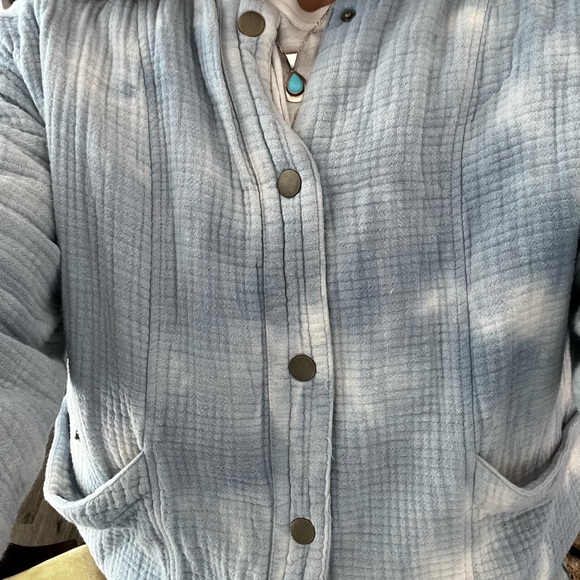 Universal thread, blue, tie-dye, bomber button up - Picture 5 of 5